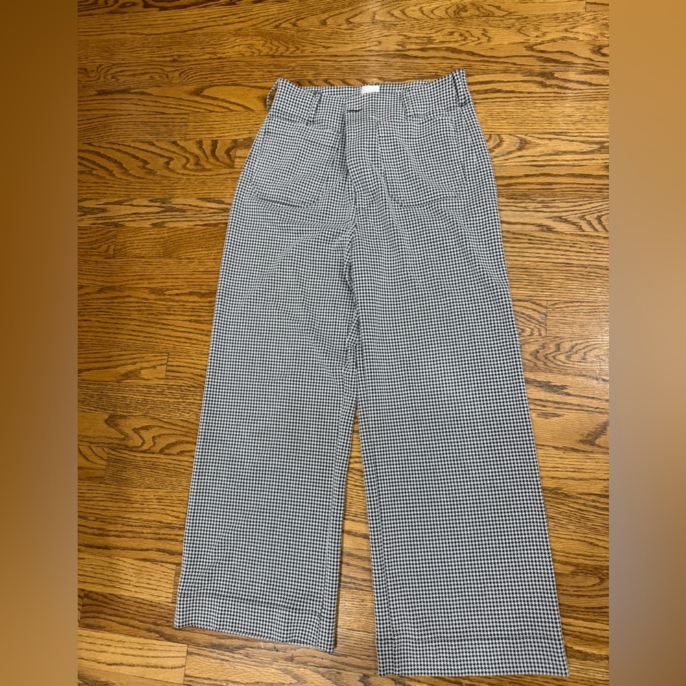 (Anthropologie) The Collette Houndstooth Crop Wide-Leg Pants by Maeve - Picture 6 of 10